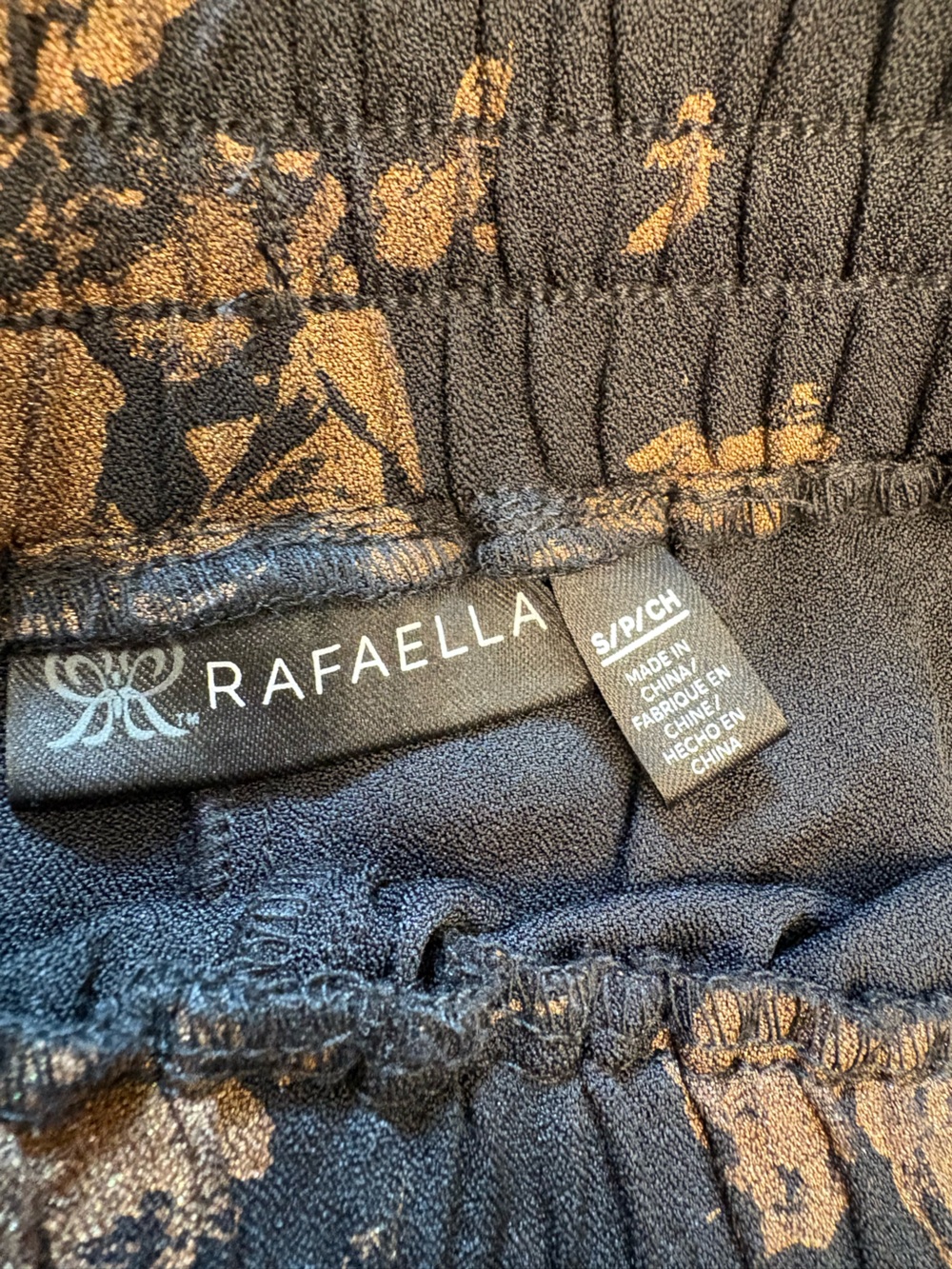 Rafaella Black Pants with Bronze Floral Accent - Picture 7 of 11